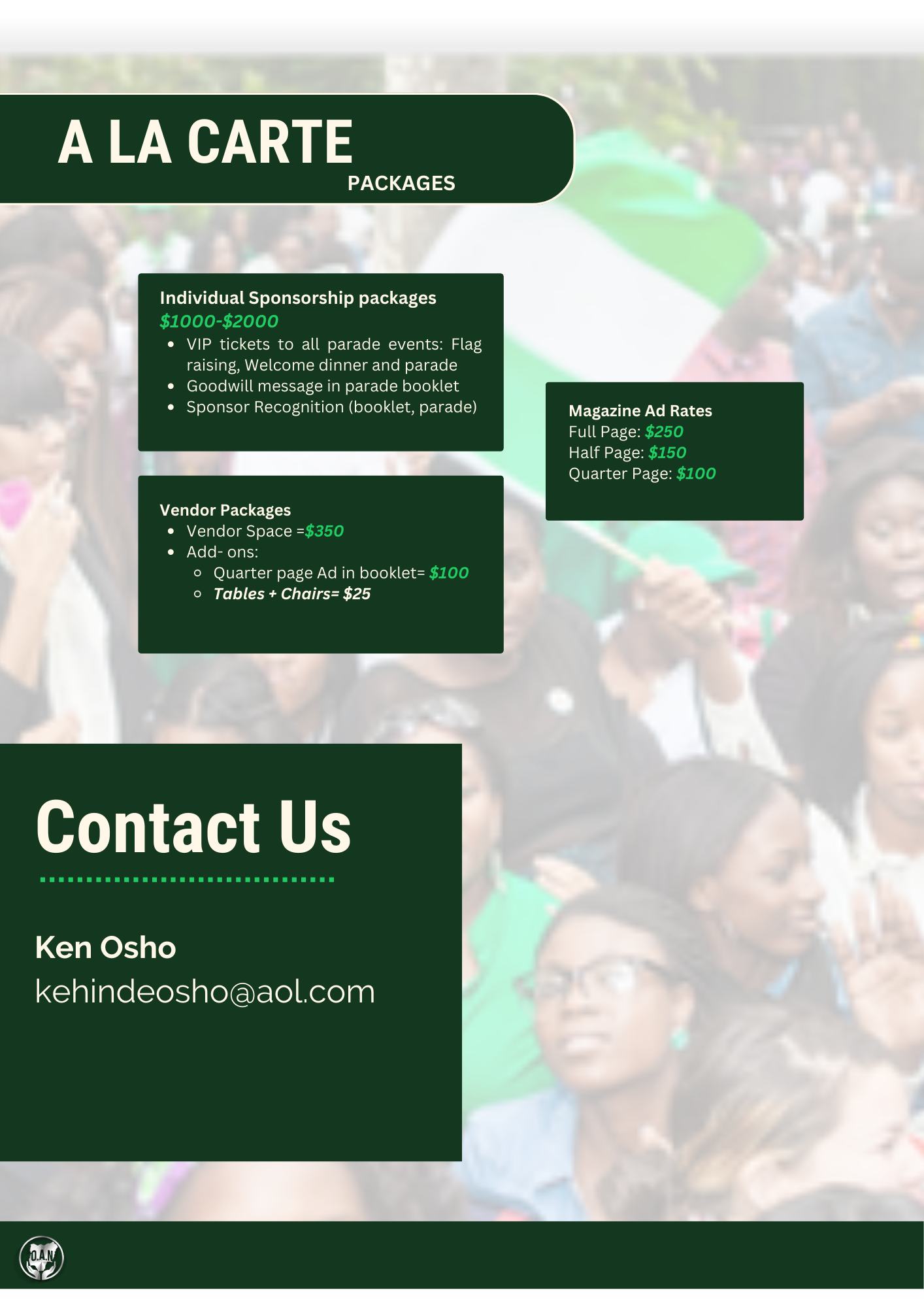 Nigerian Parade Sponsorship Package